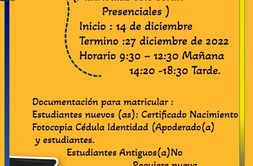 Información fechas matrículas